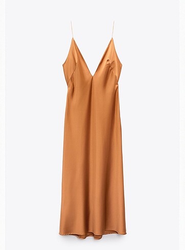 Zara Saten Elbise Uzun Askılı