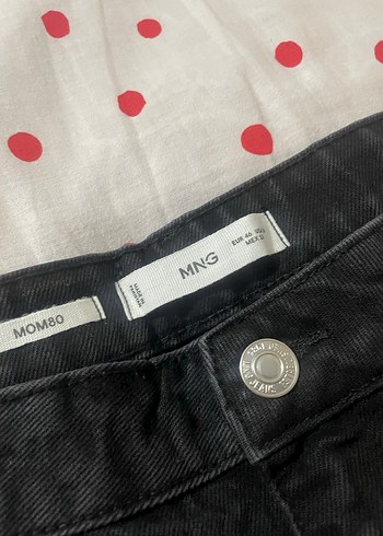 46 Beden Siyah Kadın Kot Şort, Bol Kesim mango