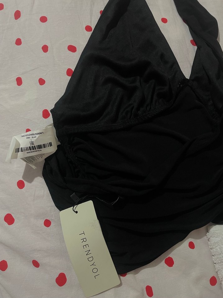 Siyah Halter Yaka Bluz - Görsel 4