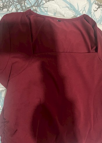 Bordo Uzun Kollu Kadın Bluz - Görsel 2