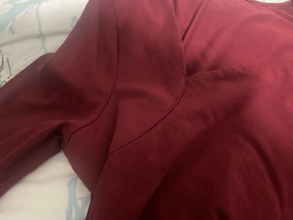 Bordo Uzun Kollu Kadın Bluz - Görsel 5