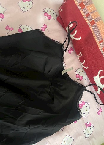 Siyah Askılı Midi Kadın Pijama Takımı gecelik takım - Görsel 6