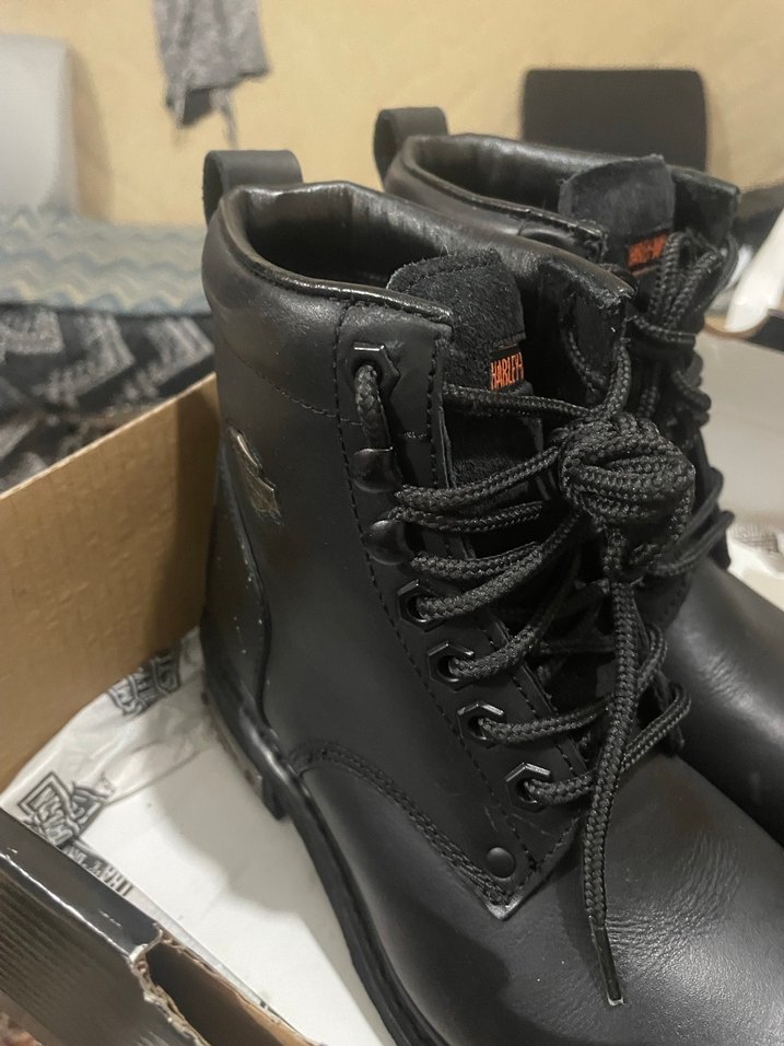 Siyah Kadın Bot harley davidson - Görsel 5
