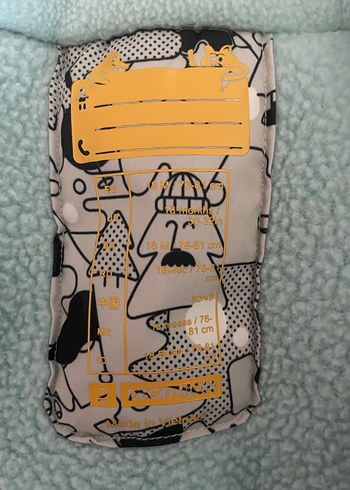 Gri Baskılı Fermuarlı Bebek Tulum Mont - Görsel 3