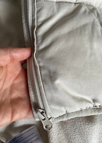 Kapüşonlu Beyaz Unisex Çocuk Mont - Görsel 6