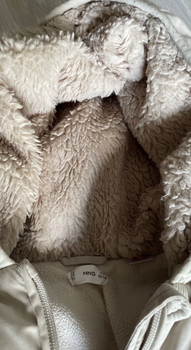 Kapüşonlu Beyaz Unisex Çocuk Mont - Görsel 2