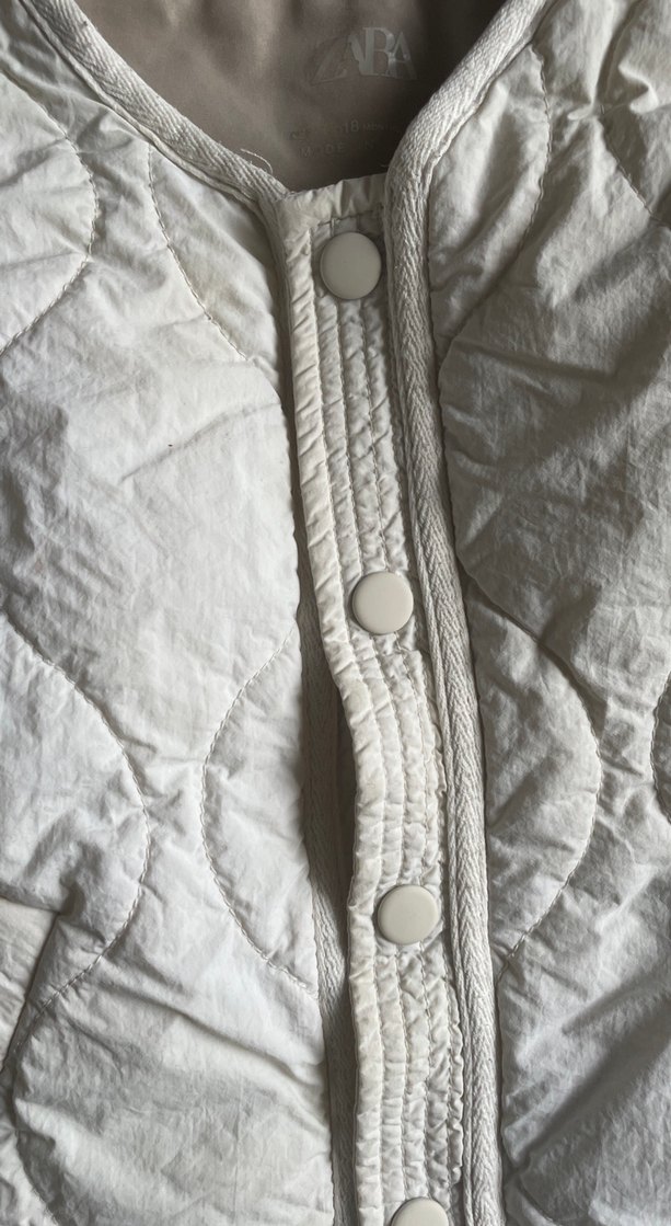 Düğmeli Krem Bebek Kapitone Ceket - Görsel 2