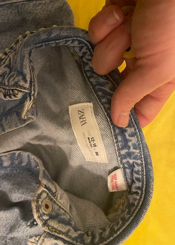 Düğmeli Gri Bebek Denim Ceket - Görsel 4