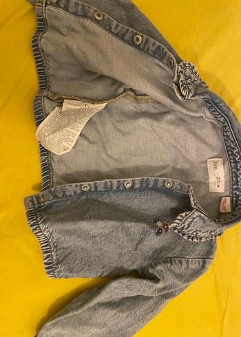Düğmeli Gri Bebek Denim Ceket - Görsel 7