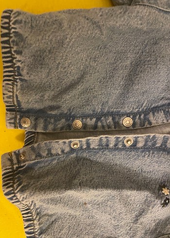 Düğmeli Gri Bebek Denim Ceket - Görsel 8