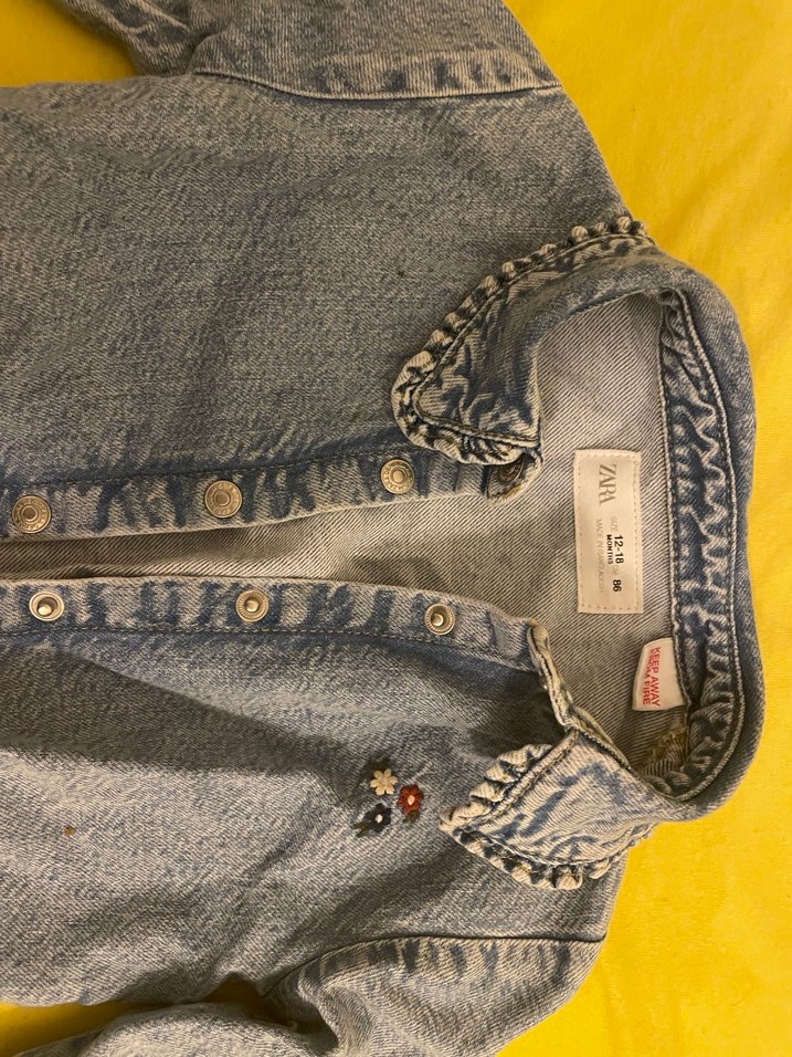 Düğmeli Gri Bebek Denim Ceket - Görsel 2