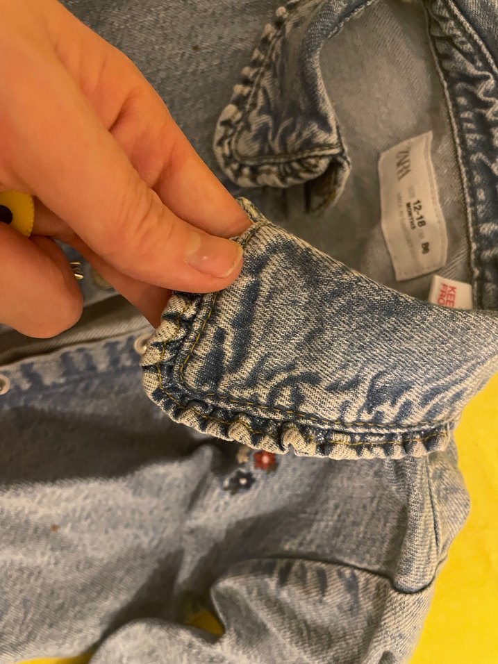 Düğmeli Gri Bebek Denim Ceket - Görsel 3