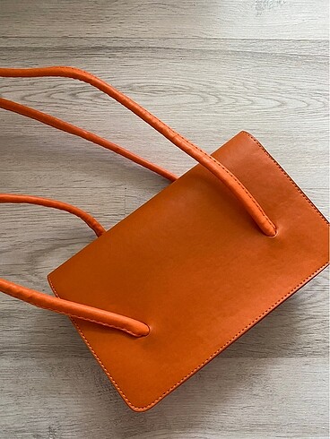 turuncu askılı çift gözlü yazlık çanta