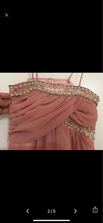 Somon m/38beden gece elbisesi - Görsel 3