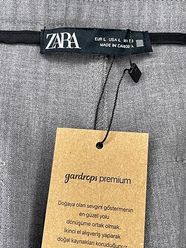 l Beden gri Renk Zara Kumaş Pantolon %70 İndirimli.