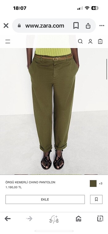 xs Beden Zara pantolon
