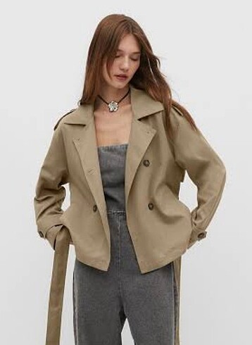 Stradivarius Stradivarius kısa kuşaklı trençkot