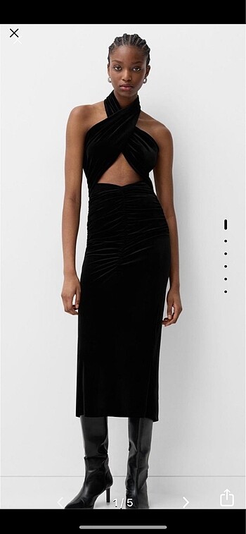 Bershka kadife şık elbise