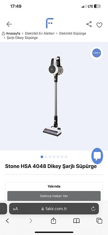 ŞARJLI DİKEY SÜPÜRGE