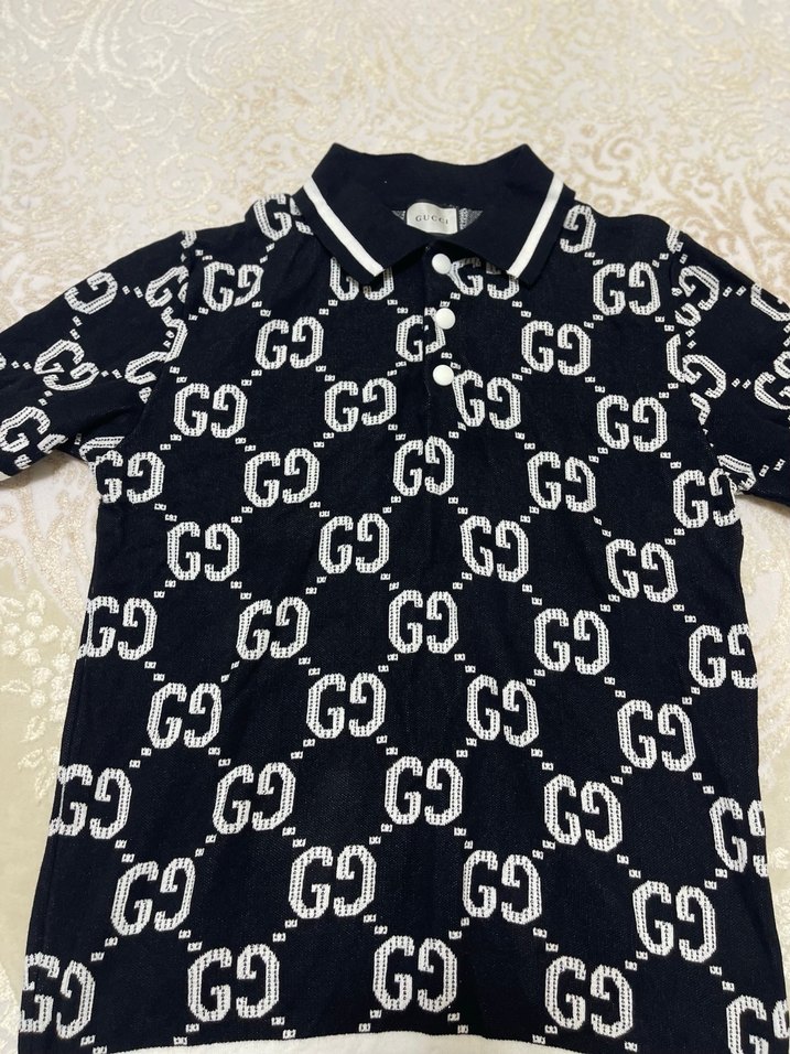 Gucci Desenli Kısa Kollu Polo Tişört - Görsel 3