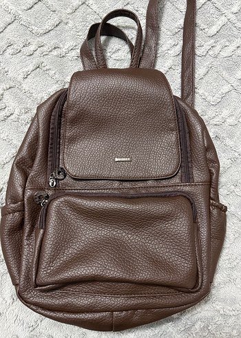 Kahverengi Deri Kadın Sırt Çantası - Görsel 2