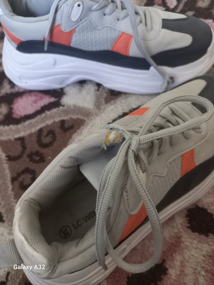 Gri Platform Topuklu Bağcıklı Kadın Spor Ayakkabı - Görsel 2