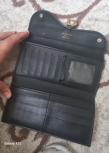 Diğer Gri Baskılı Tokalı Kadın Clutch Cüzdan