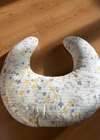 Gri Çiçek Desenli Emzirme ve Hamilelik Yastığı - Görsel 2