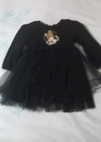 Kız Çocuk Siyah Fırfırlı Uzun Kollu Elbise(3-4yas) - Görsel 2