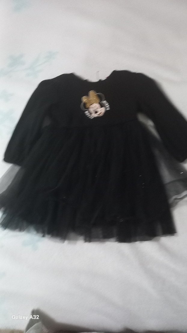 Kız Çocuk Siyah Fırfırlı Uzun Kollu Elbise(3-4yas) - Görsel 2