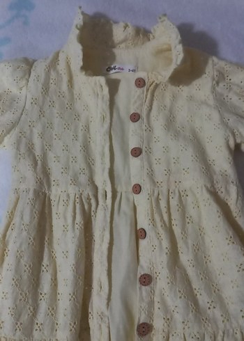 Kız Çocuk Düğmeli Pamuklu Bohem Elbise(3-4yaş) - Görsel 2