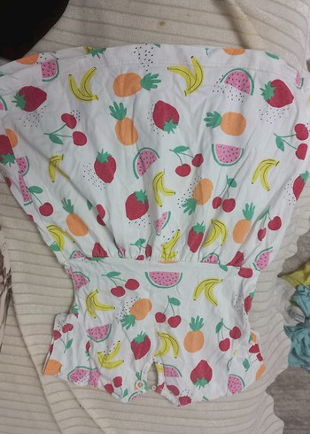 Kız Çocuk Renkli Baskılı Kısa Kollu Elbise 12-18 ay - Görsel 3