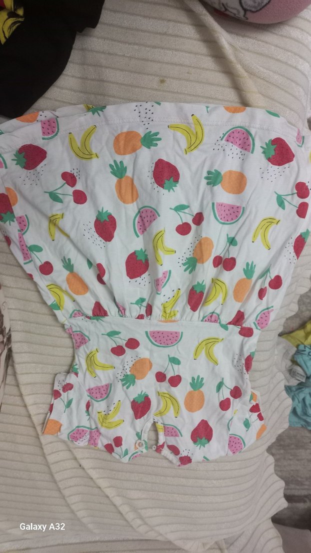 Kız Çocuk Renkli Baskılı Kısa Kollu Elbise 12-18 ay - Görsel 3