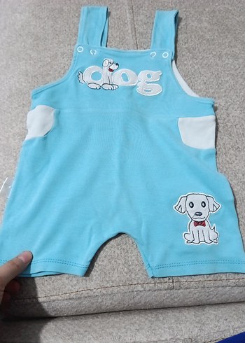 Civil Mavi Erkek Çocuk Kolsuz Tulum Köpek Desenli