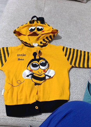 Sarı Kapüşonlu Erkek Çocuk Sweatshirt