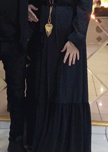 Siyah Uzun Drapeli Gotik Kadın Elbise