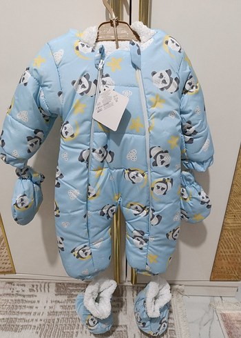 Renkli Baskılı Mavi Erkek Bebek Tulum - Görsel 4