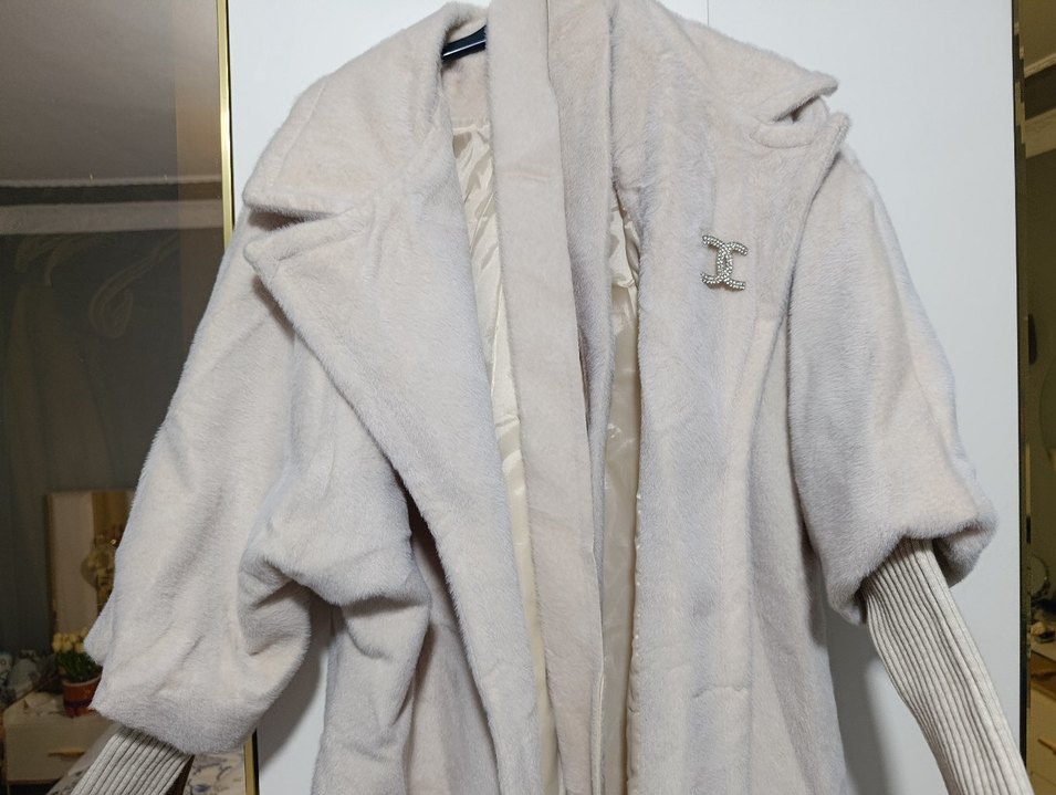 Bej Midi Kadın Kaban Düğmeli Notch Yaka - Görsel 2