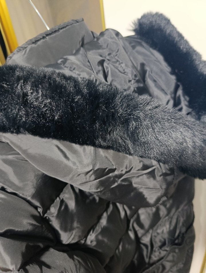 Kadın Siyah Kemerli Midi Kışlık Mont - Görsel 3