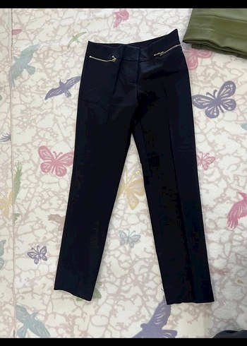 Siyah Fermuarlı Kadın Kumaş Pantolon - Görsel 2