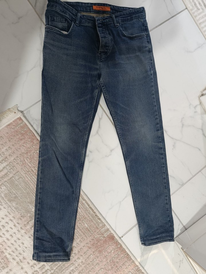 Erkek Mavi Denim Regular Fit Günlük Kot Pantolon - Görsel 2