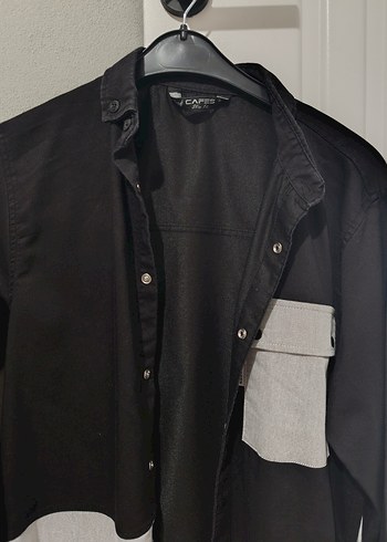 Gri Düğmeli Erkek Gömlek - Görsel 3