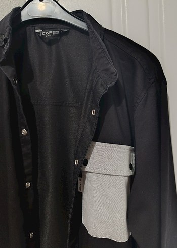 Gri Düğmeli Erkek Gömlek - Görsel 2