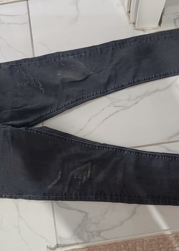 Siyah erkek Regular Fit Sokak Tarzı Jean - Görsel 5