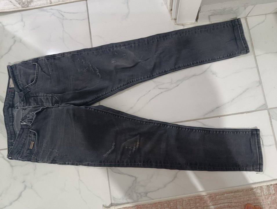 Siyah erkek Regular Fit Sokak Tarzı Jean - Görsel 5