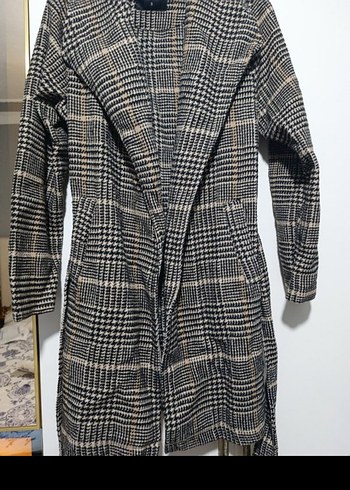 Kadın Gri Düğmeli Uzun kaban - Görsel 3