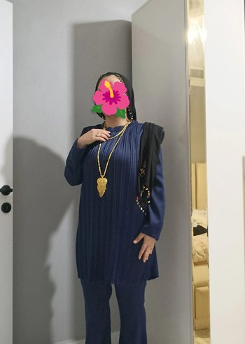 Piliseli Lacivert Tunik - Görsel 2