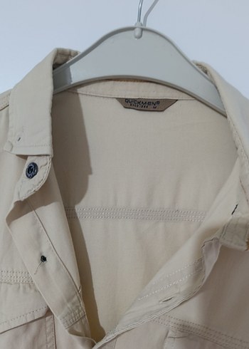 Bej Erkek Keten Gömlek - Görsel 2