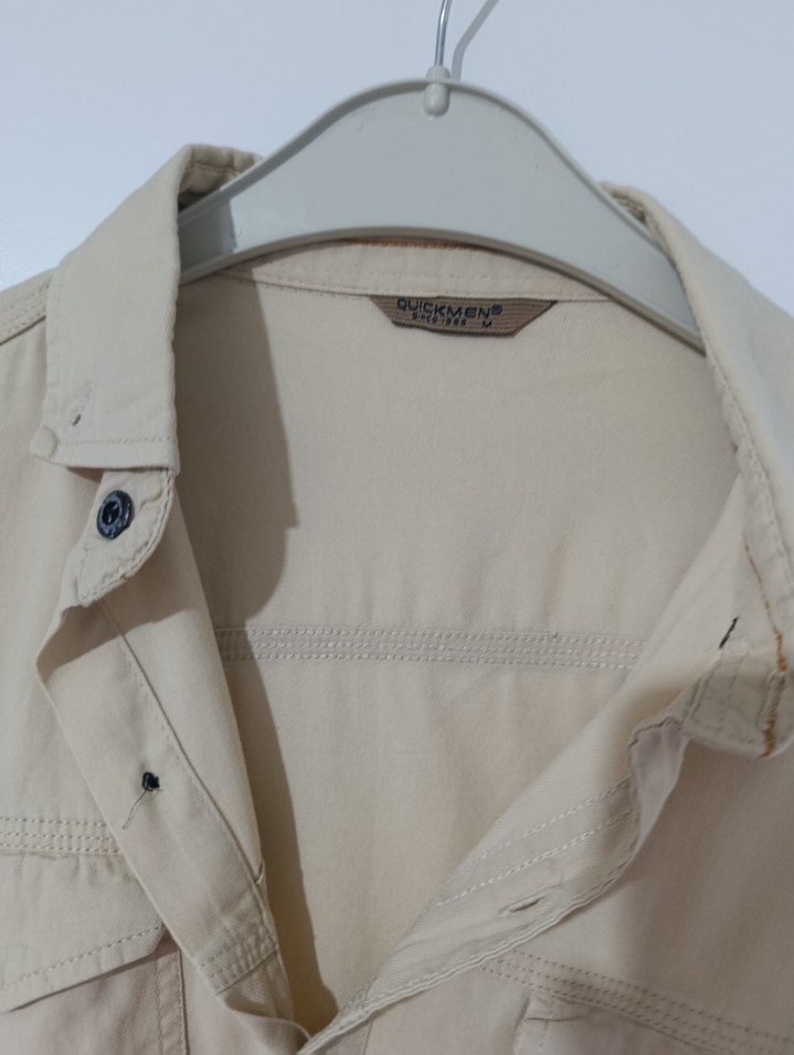 Bej Erkek Keten Gömlek - Görsel 2