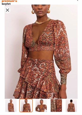 Dantel Detaylı Yılan Desenli V Yakalı Kadın Crop Top - Görsel 2